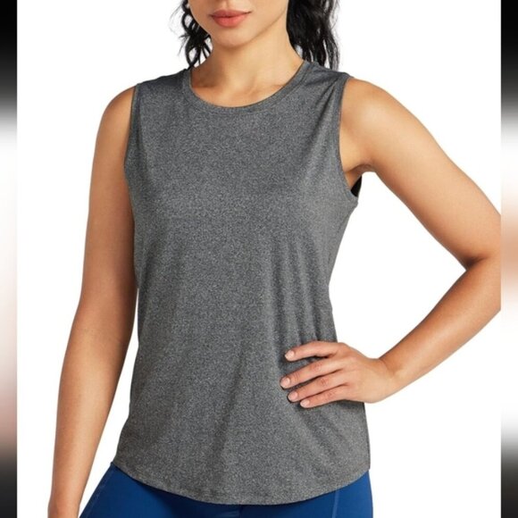 WILLIT | Women's Grey Sleeveless Quick Dry Loose Fit Workout Top - Picture 1 of 8